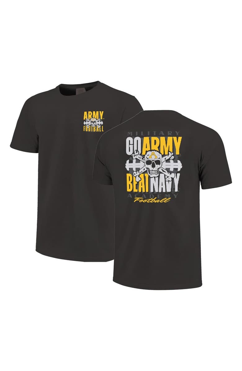 IMAGE ONE Unisex Graphite Army Black Knights Skull Beat Navy Football T-Shirt, Main, color, Graphite