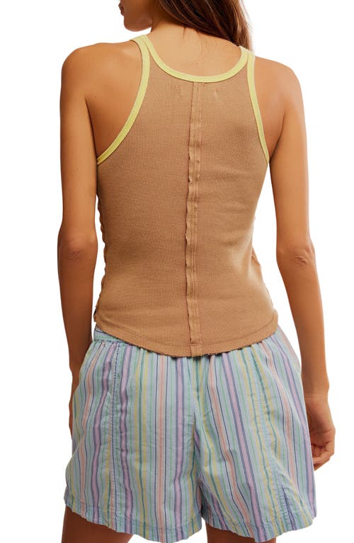Free People Only One Ringer Stretch Cotton Tank In Praline Sunshine Com