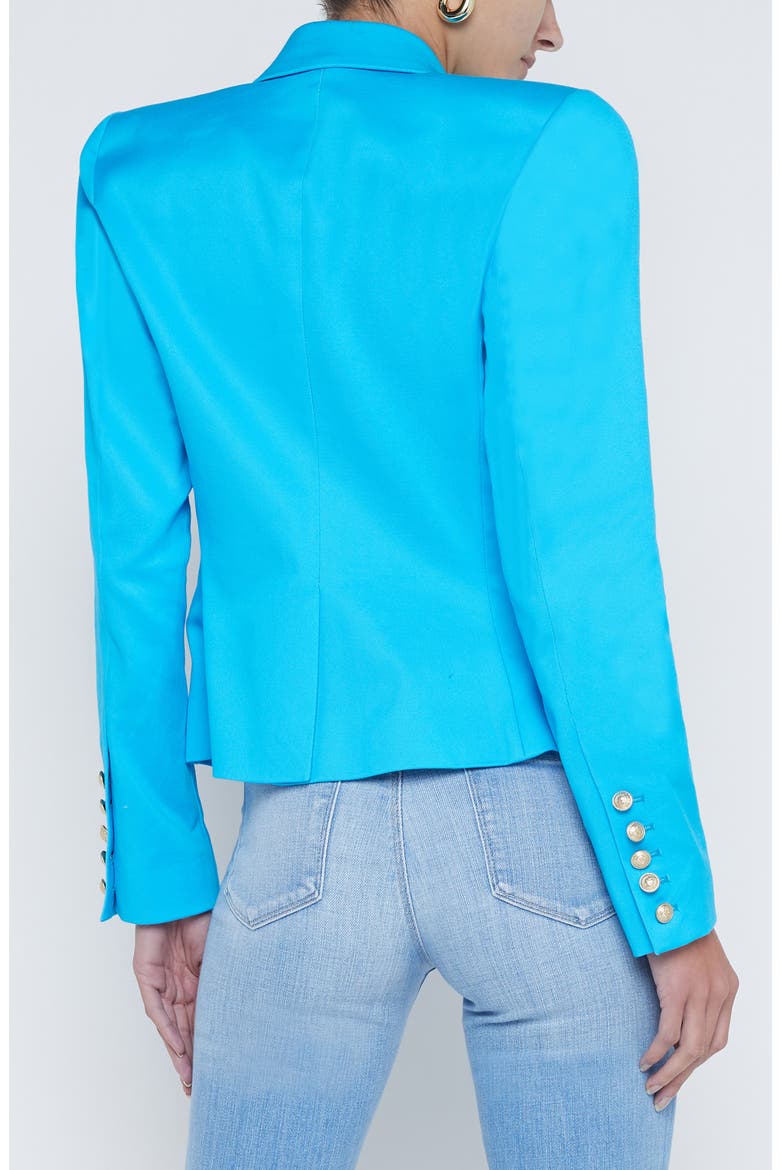 Bethany Structured Double Breasted Blazer, Alternate, color, BRIGHT AQU