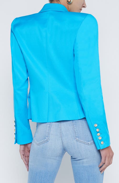 L'agence Bethany Tapered Blazer In Bright Aqua