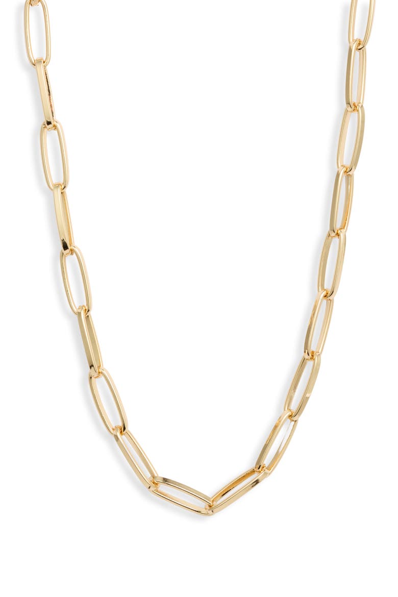 Paperclip Chain Necklace, Main, color, GOLD