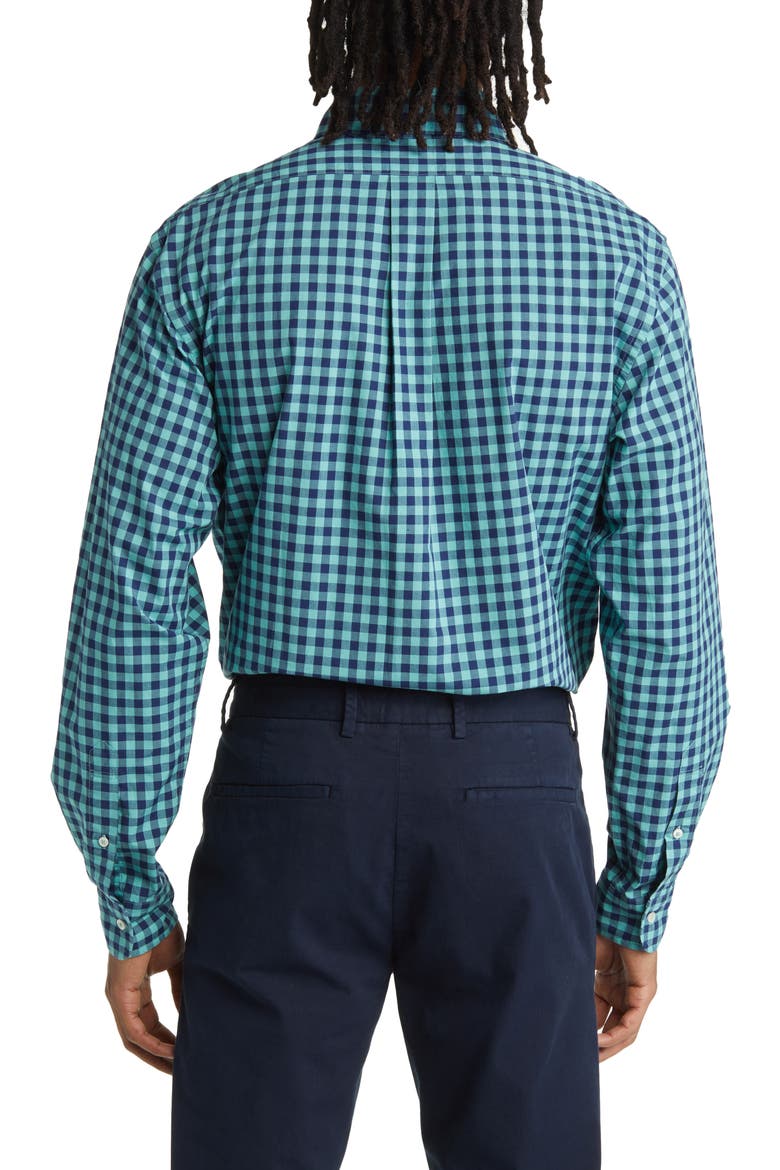 Gingham Check Button-Down Shirt, Alternate, color, GINGGREEN