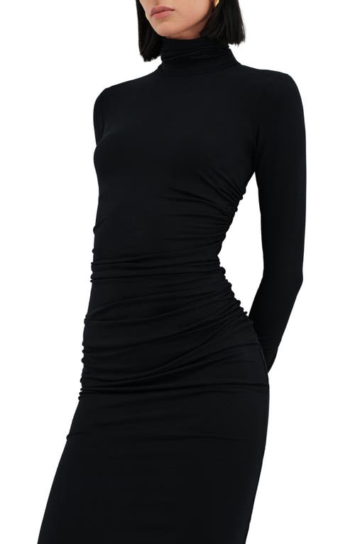Two Lines By Marcella Reykjavik Long Sleeve Turtleneck Dress In Black