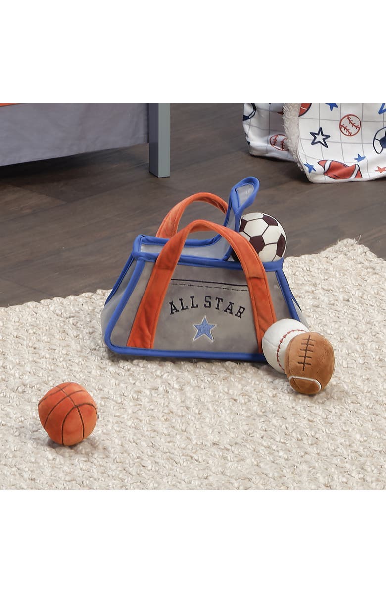 Lambs & Ivy Baby Sports Interactive Plush Toy Set - Football/Basketball/Baseball, Alternate, color, Blue