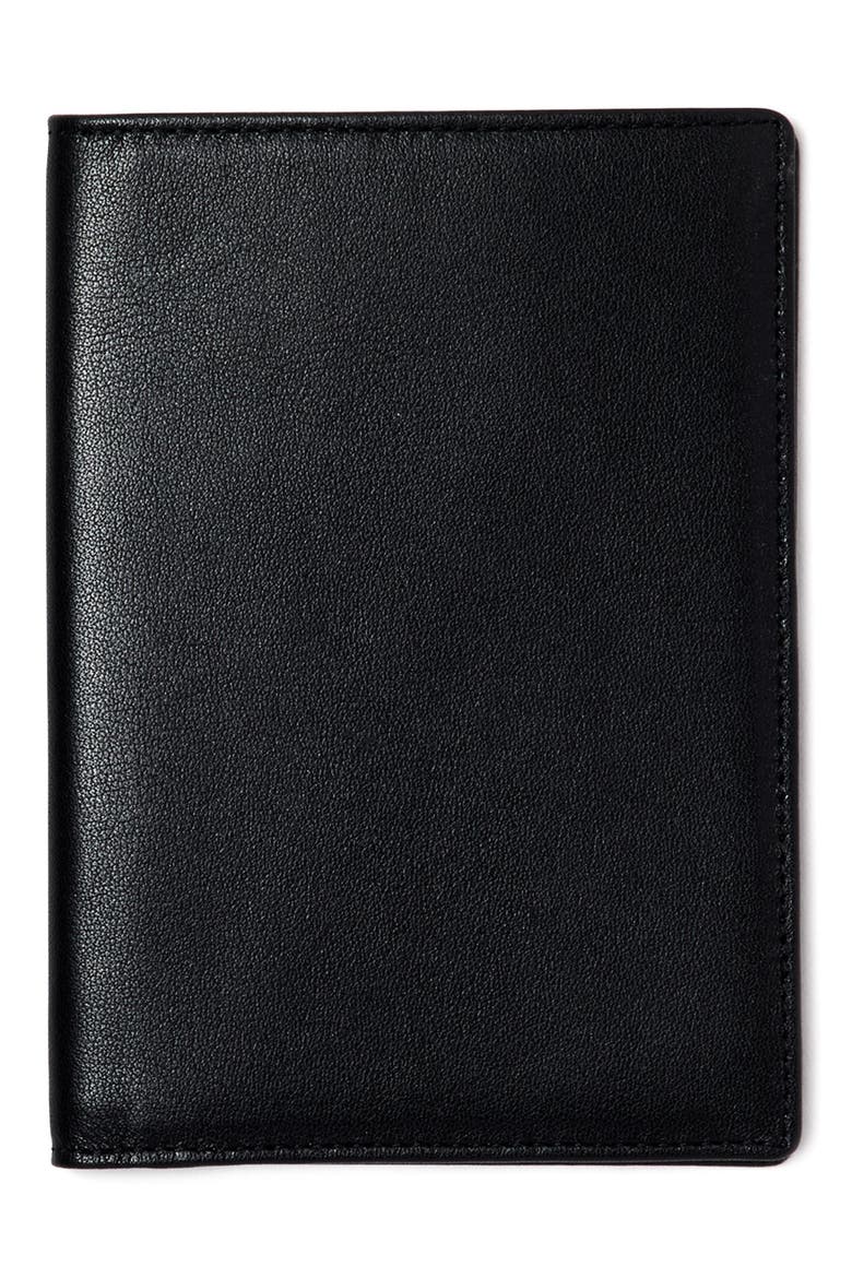 Personalized Leather Passport Case, Main, color, NOIR