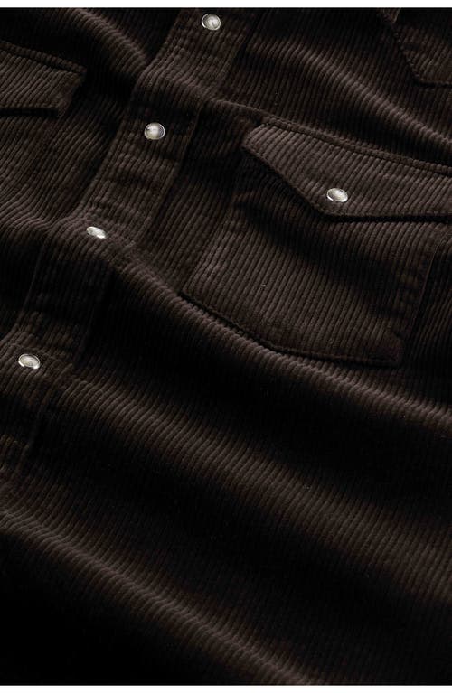 Nn07 Ricky 50004 Organic Cotton Corduroy Snap-up Western Overshirt In Black