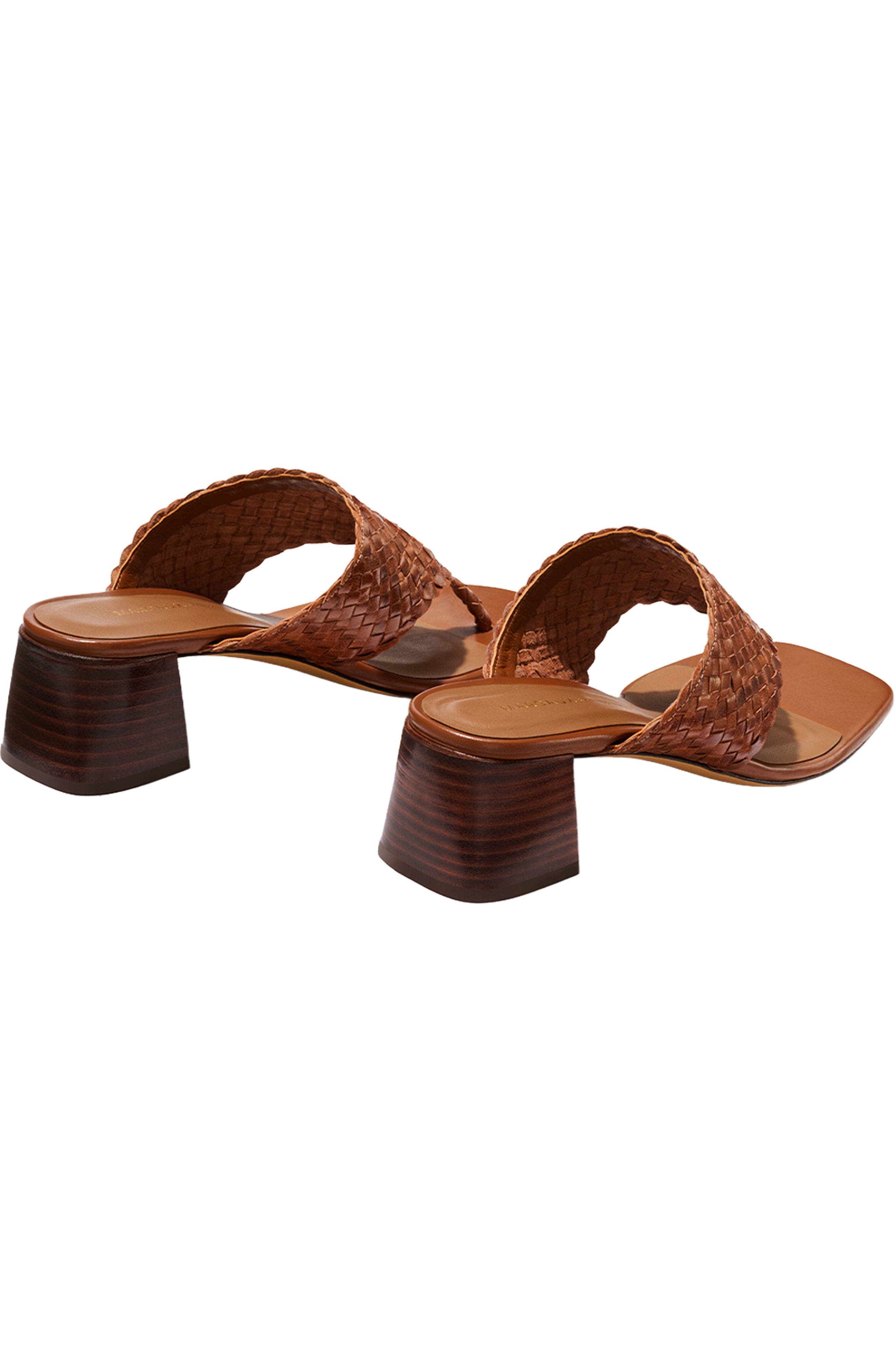 The Woven Deia 50 Sandal, Alternate, color, Saddle Leather