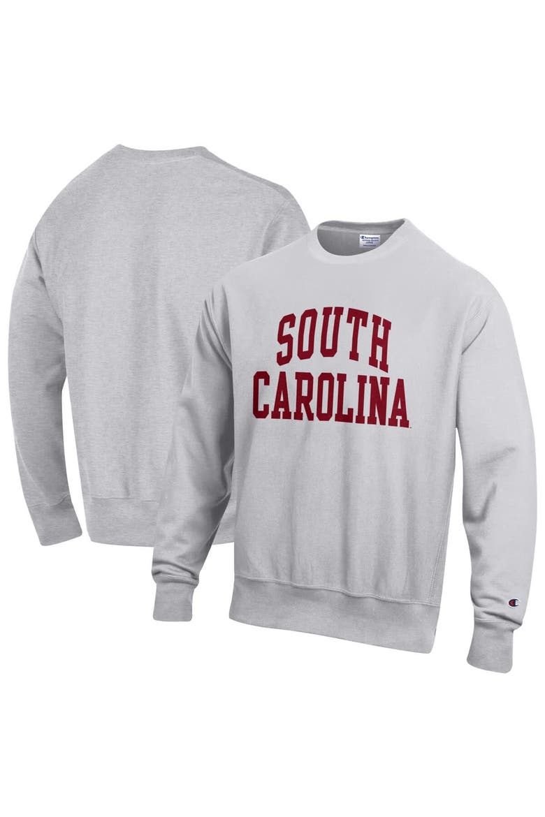 Men's Champion Gray South Carolina Gamecocks Reverse Weave Fleece Sweatshirt, Main, color, Gray