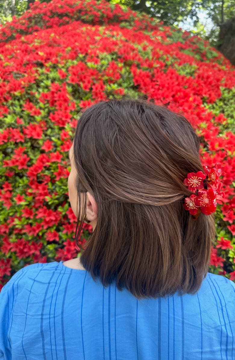 Solar Eclipse Hand Painted Cherry Blossom Claw Clip, Alternate, color, 