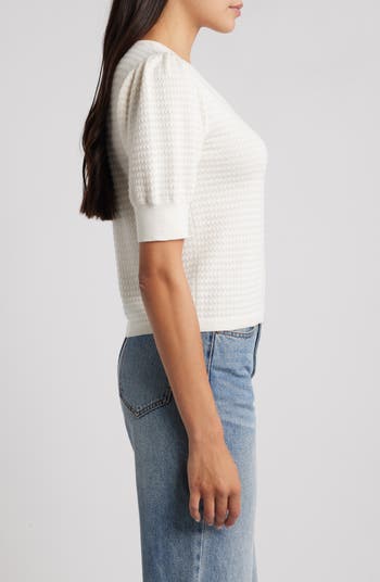 Puff Sleeve Merino Wool & Silk Sweater
