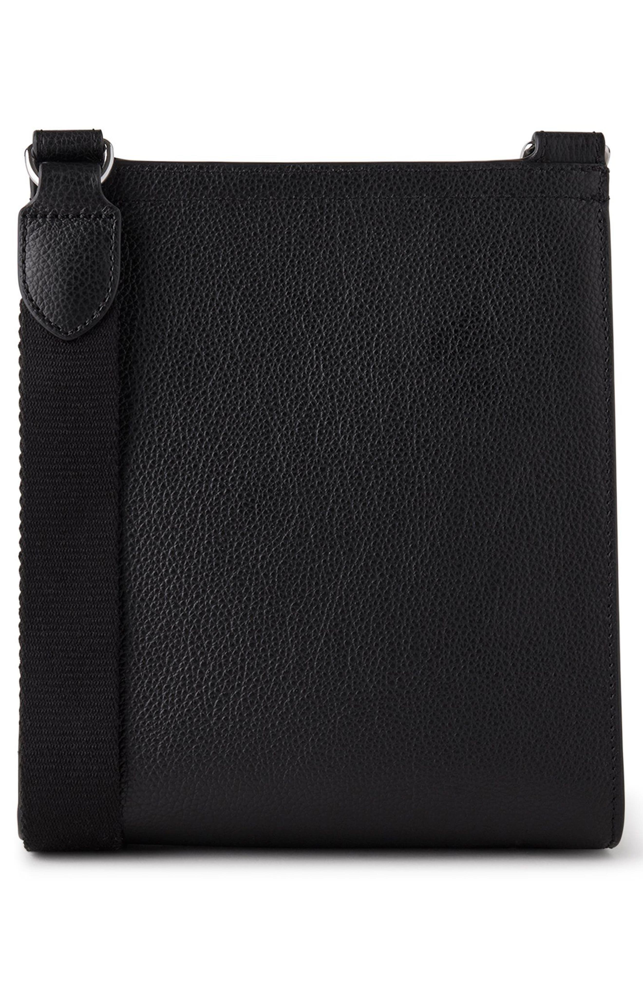 Small Antony Leather Crossbody Bag, Alternate, color, BLACK-SILVER TONED