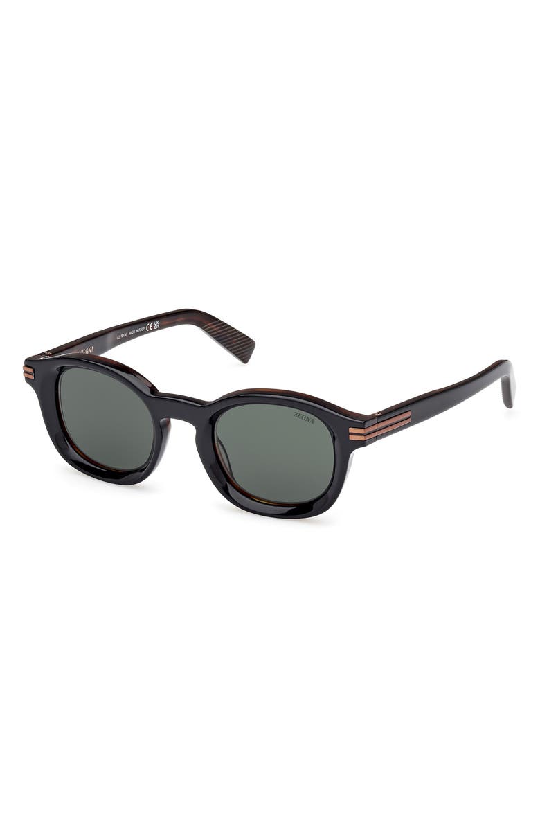ZEGNA 47mm Round Sunglasses, Alternate, color, 