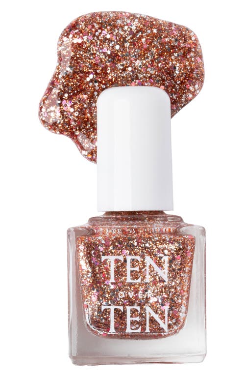 Tenoverten Rose Gold Nail Polish Topper In Grace