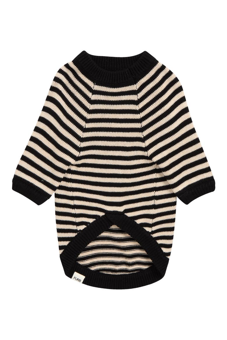Like a Bandit Striped Pet Sweater, Alternate, color, BLACK/ WHITE