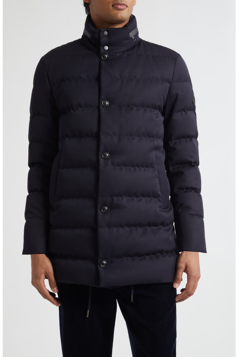Vallonpierre Water Repellent Wool Parka, Main, color, DARK NAVY BLUE