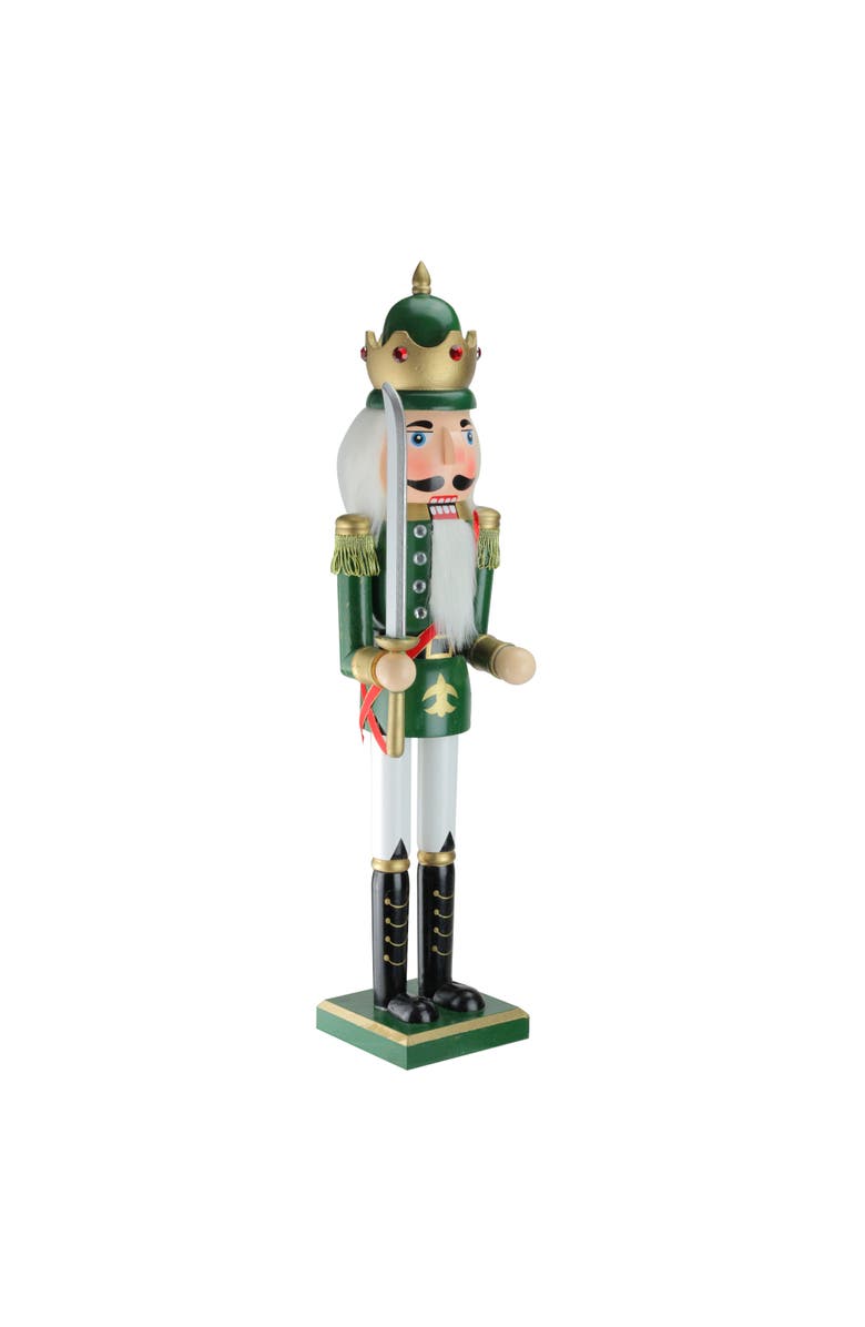 Northlight 24" Green and Gold Christmas Nutcracker King with Sword, Alternate, color, Green