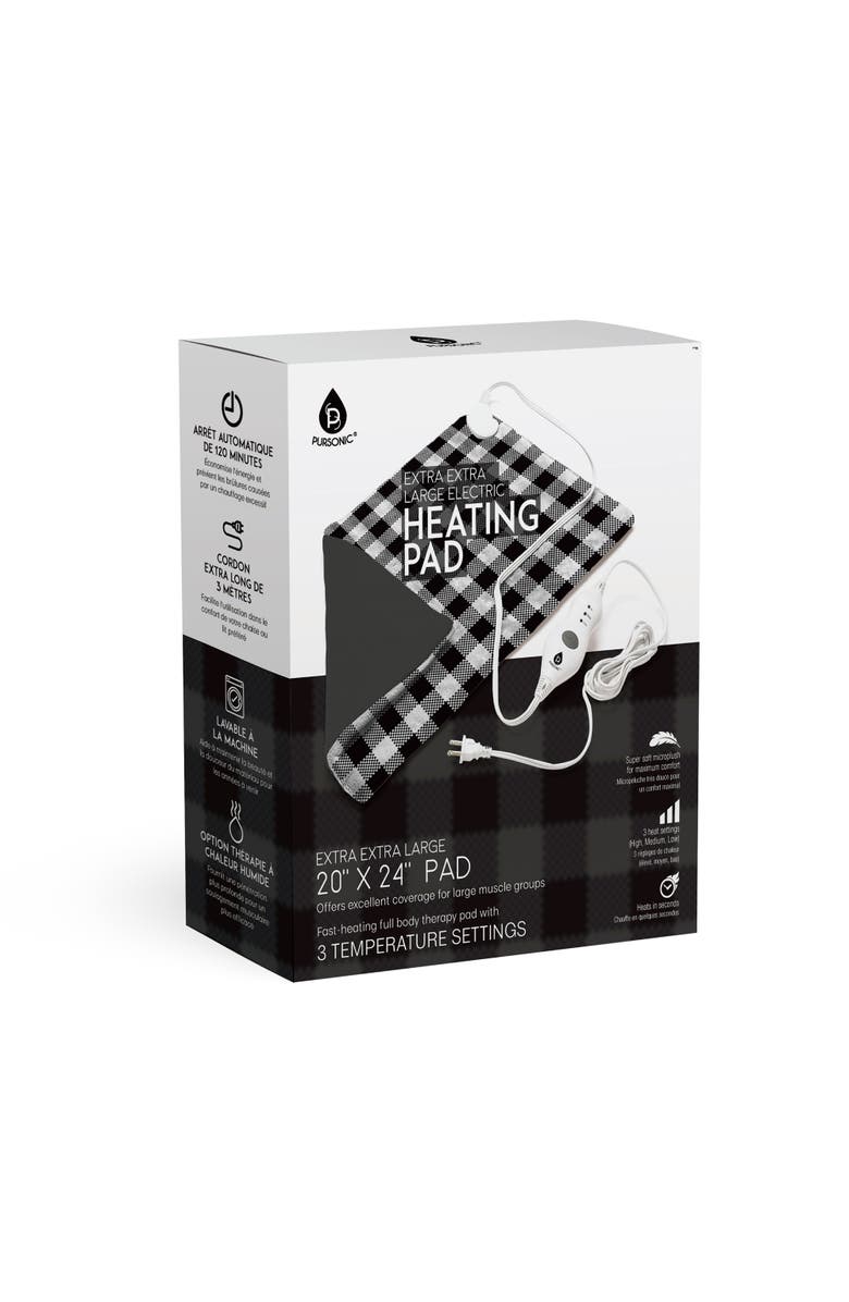 PURSONIC Extra Extra Large Electric Heating Pad, Alternate, color, Checkers Pattern