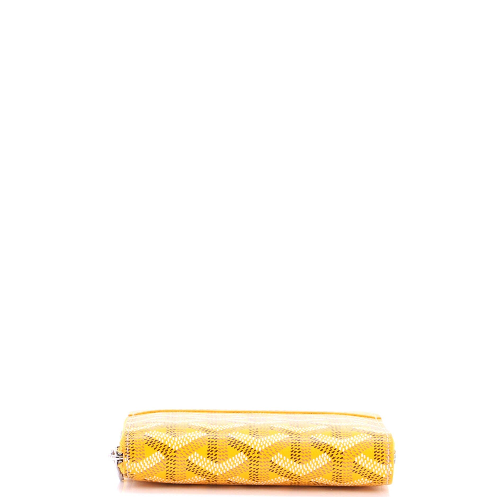 Pre-Owned Goyard Zip Wallet Coated Canvas Compact, Alternate, color, Yellow