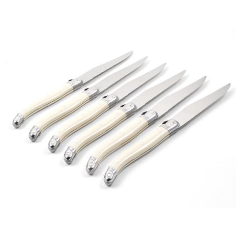 6 Piece Steak Knife Set, Platine in Wood Box with Acrylic Lid