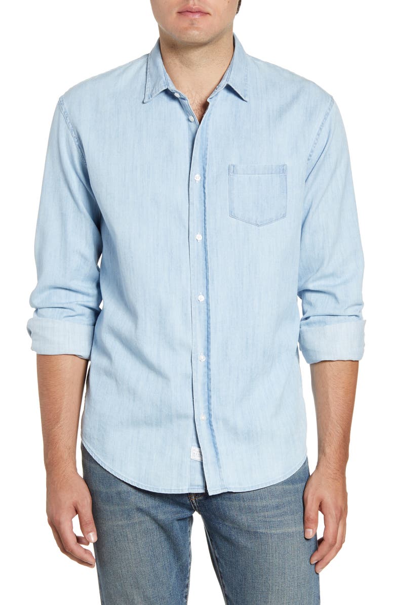 Frank & Eileen Luke Regular Fit Chambray Button-Up Sport Shirt, Main, color,