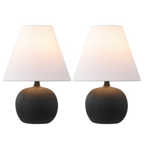 Jonathan Y Asher 18.25" Minimalist Scandinavian Resin/iron Gourd Led Table Lamp In Matte Black