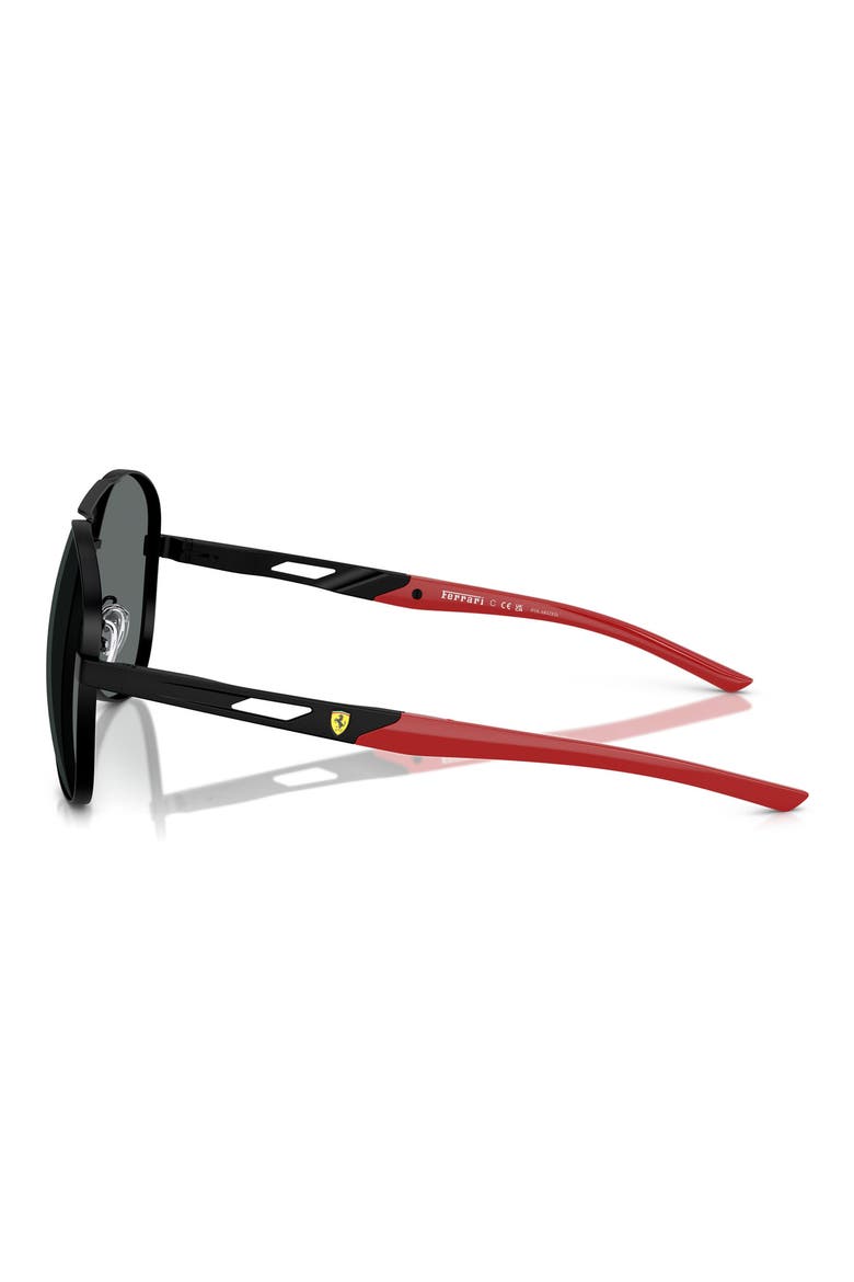 60mm Polarized Pilot Sunglasses, Alternate, color, MATTE BLACK