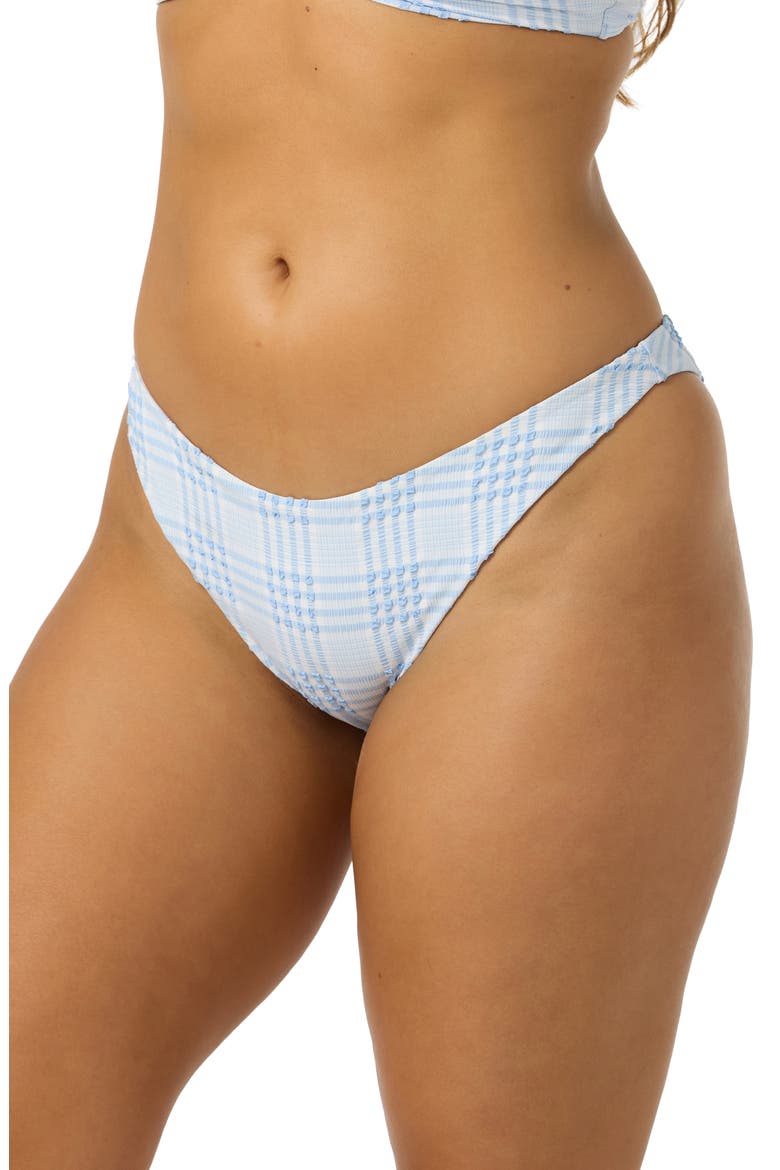 Catamaran Plaid Flamenco Bikini Bottoms, Alternate, color, AZURINE