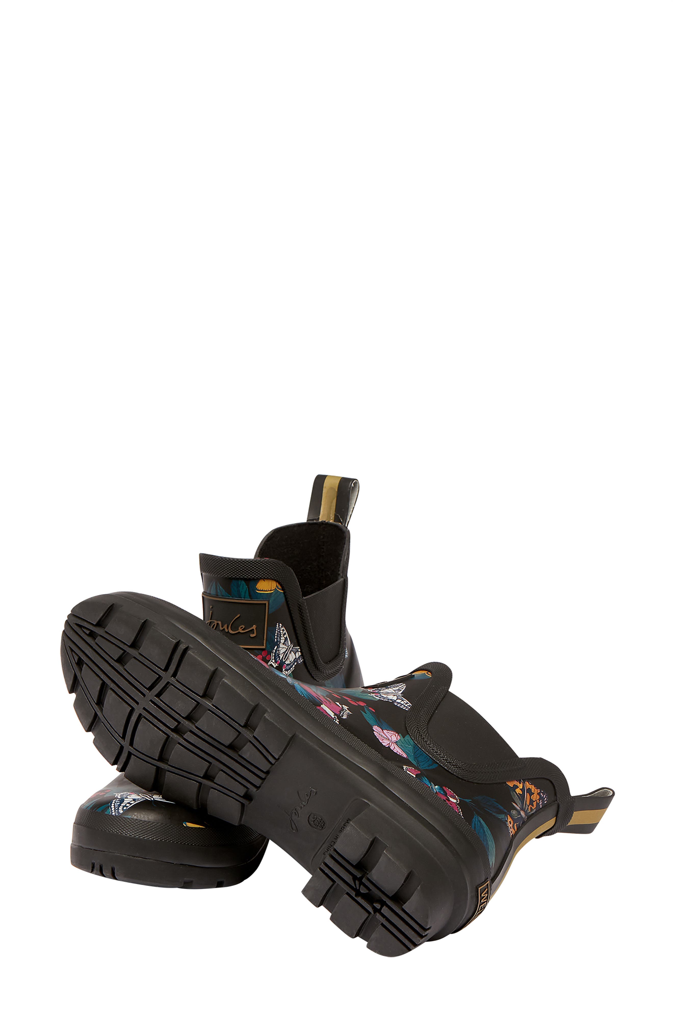 Wellibob Short Rain Boot, Alternate, color, BLACK BUTTERFLY