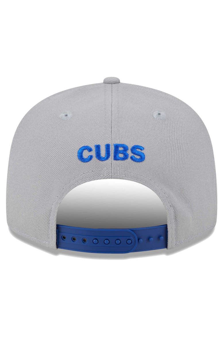 Men's New Era Gray/Royal Chicago Cubs Band 9FIFTY Snapback Hat, Alternate, color, Gray