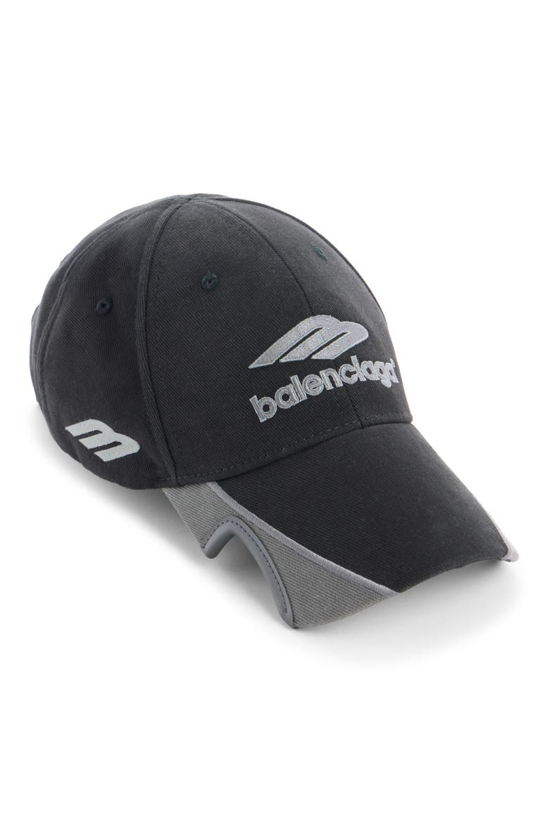 American Football Logo Embroidered Adjustable Baseball Cap, Main, color, 1000 BLACK