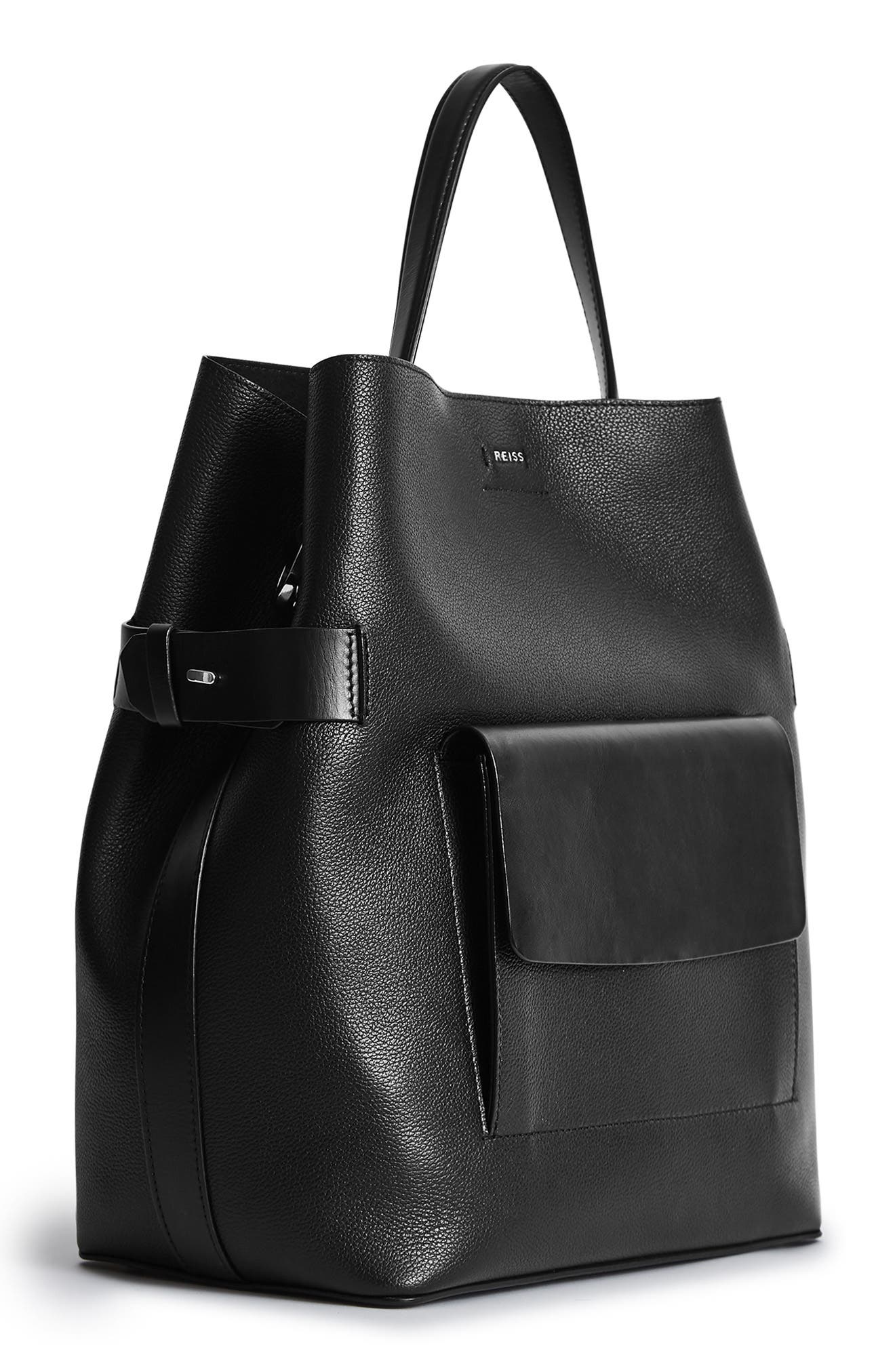 Reiss Freya Leather Bucket Bag, Alternate, color, 