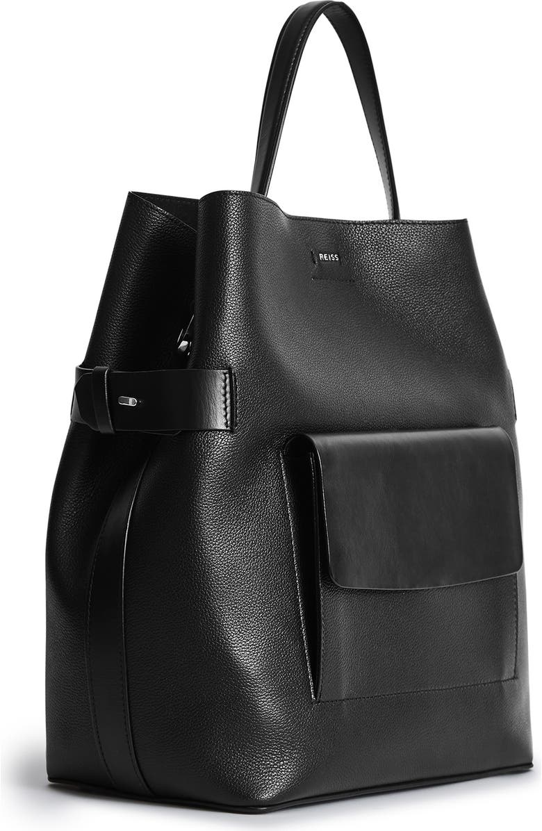 Reiss Freya Leather Bucket Bag, Alternate, color,