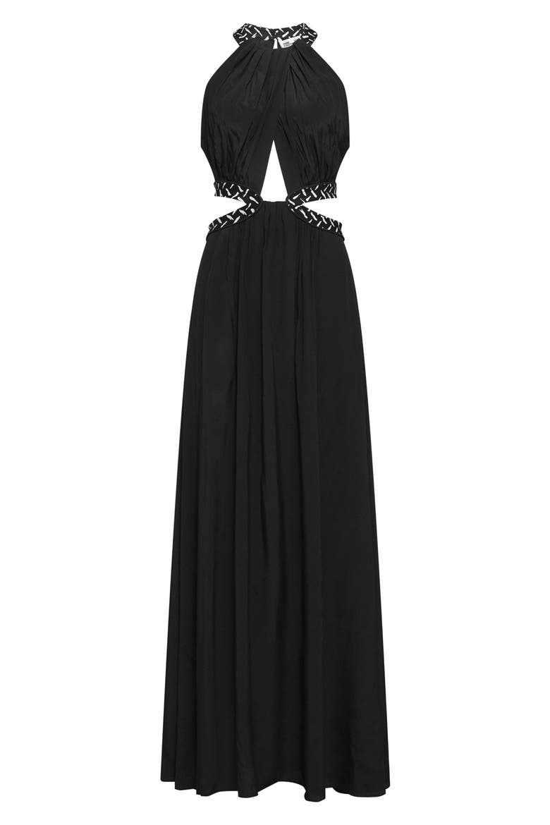 Elizabeth Cutout Maxi Dress, Alternate, color, BLK/TIGRIS