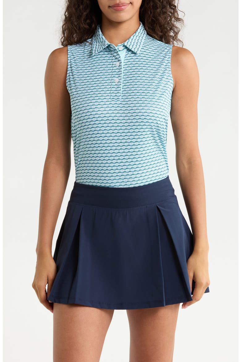 Gigi Sleeveless Polo Top, Main, color, SEAFOAM