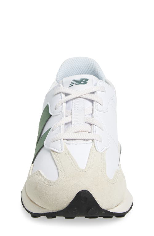 New Balance 327 Sneaker In White/dark Juniper