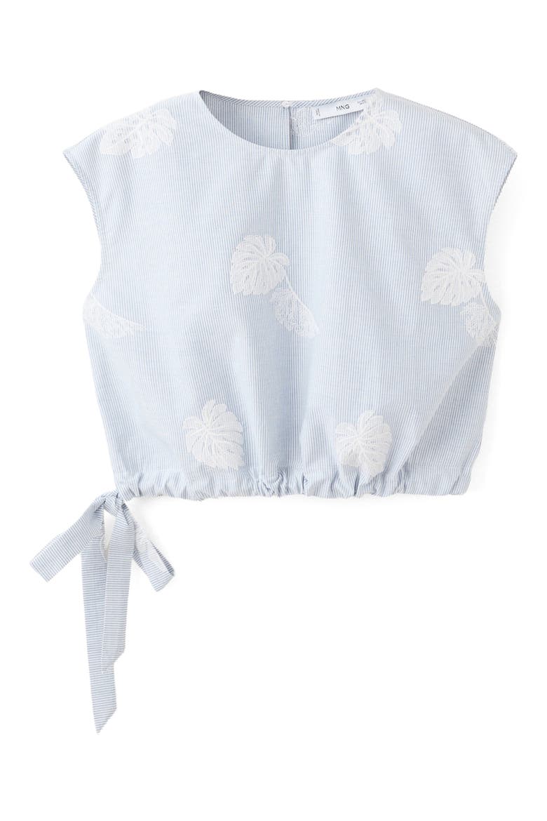 Embroidered Crop Top, Alternate, color, BLUE