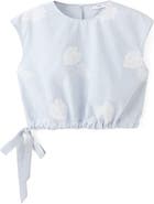 MANGO Embroidered Crop Top