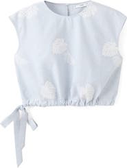 MANGO Embroidered Crop Top