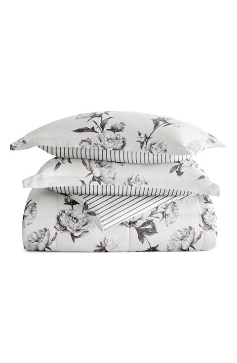 Magnolia Stripe Reversible 3-Piece Comforter Set