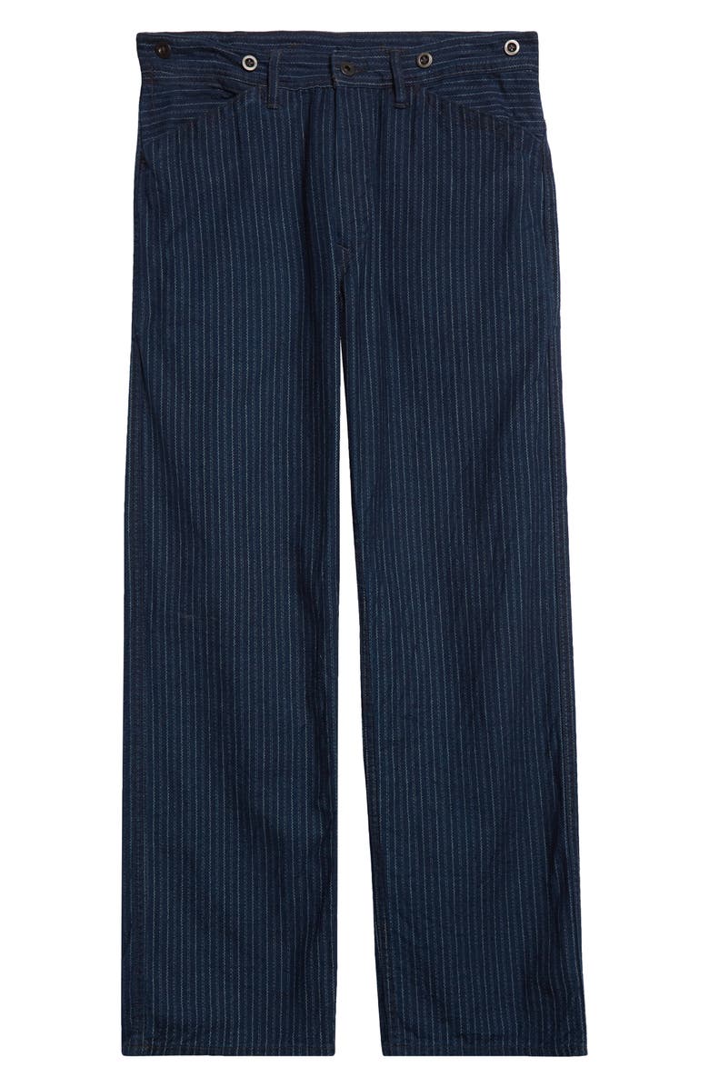 Double RL Eastman Pinstripe Buckle Back Cotton Pants, Alternate, color, 