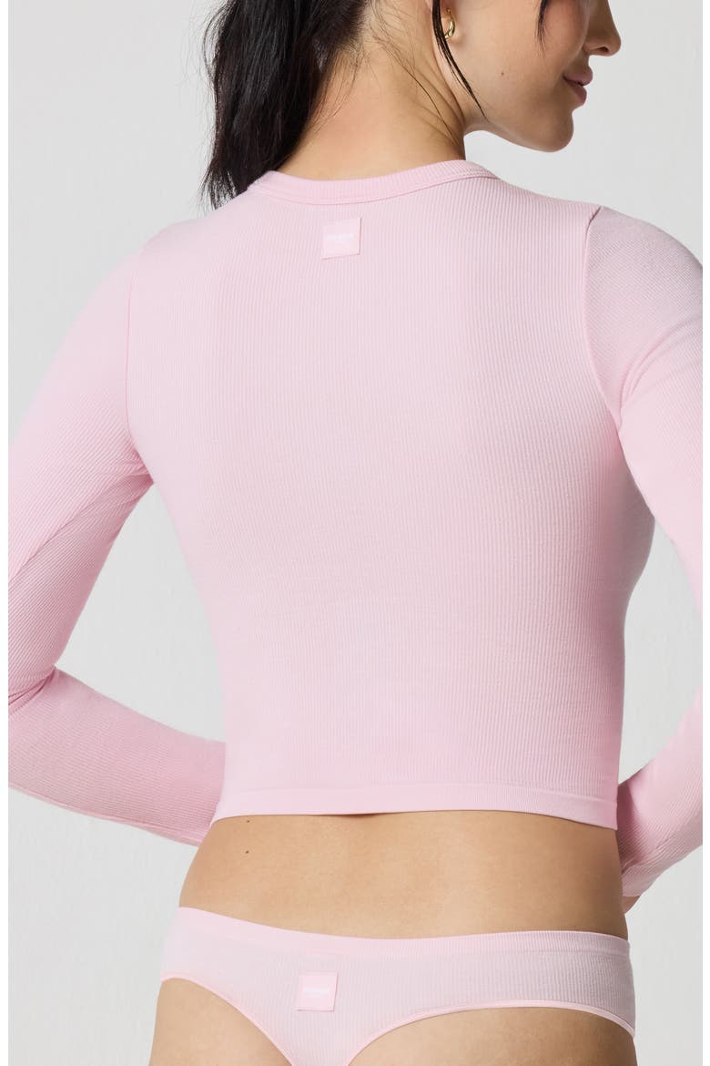 Softie Seamless Long Sleeve Crop T-Shirt, Alternate, color, BALLET SLIPPER