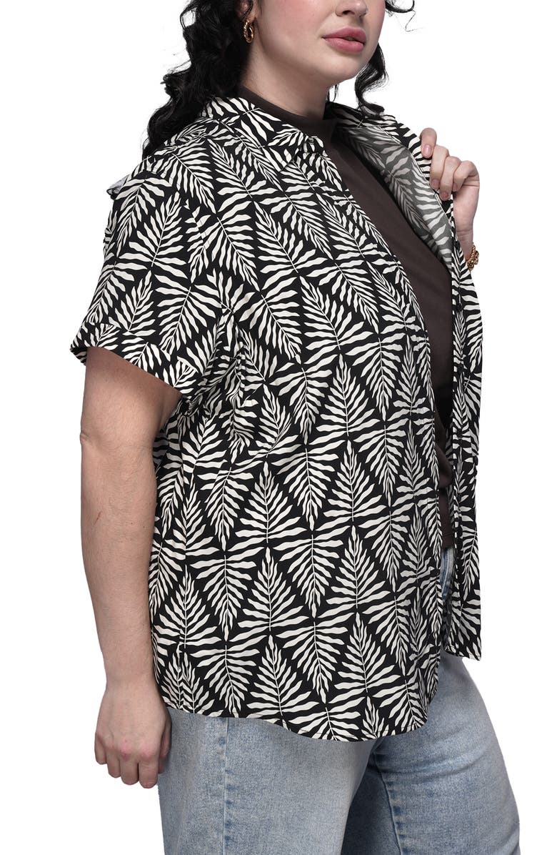 WILDFANG The Empower Button Up, Alternate, color, Fern Maze Black/White