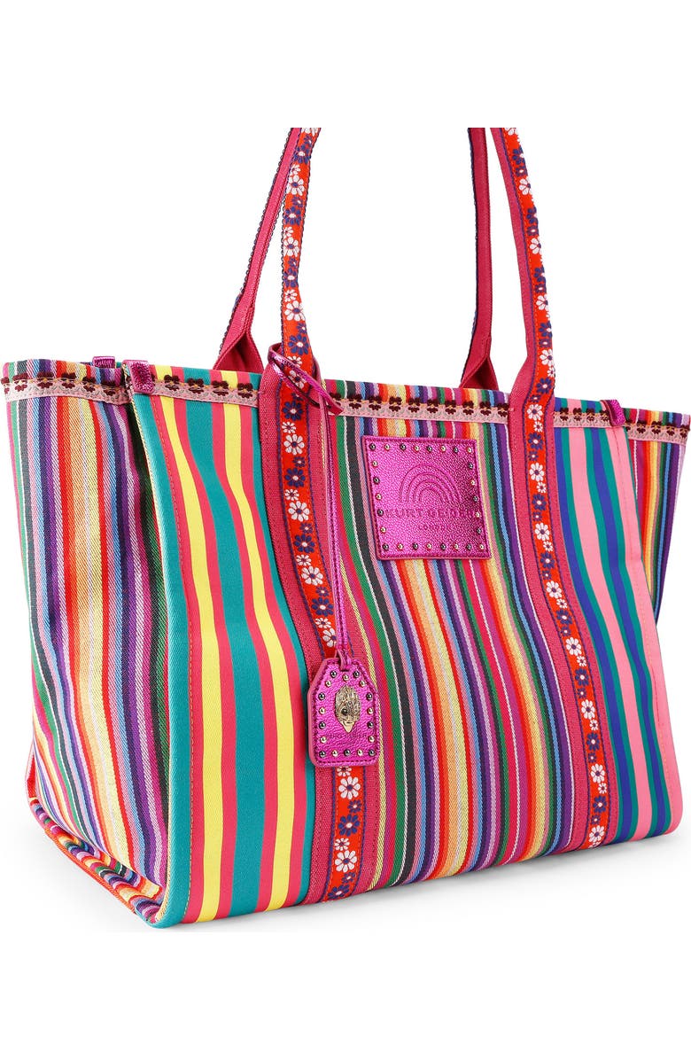 Kurt Geiger London Southbank Large Canvas Shopper Bag, Alternate, color, Fushia Cmb