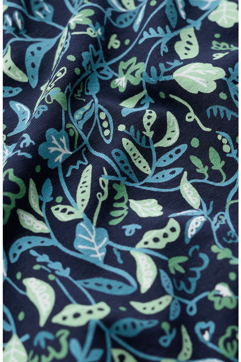 Veronica Print Stretch Organic Cotton Jersey Midi Dress, Alternate, color, GARDEN PEAS MARITIME