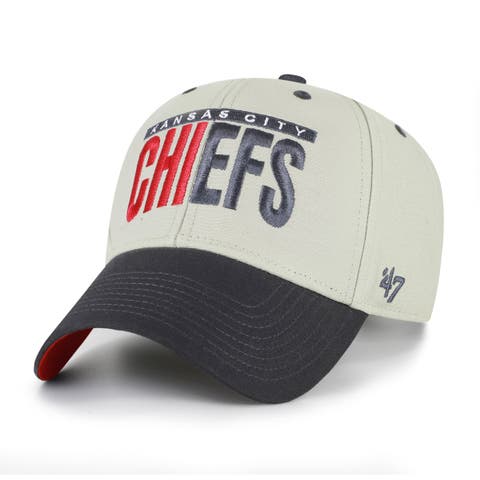 Men's '47 Gray/Black Kansas City Chiefs Half Block Text MVP Adjustable Hat