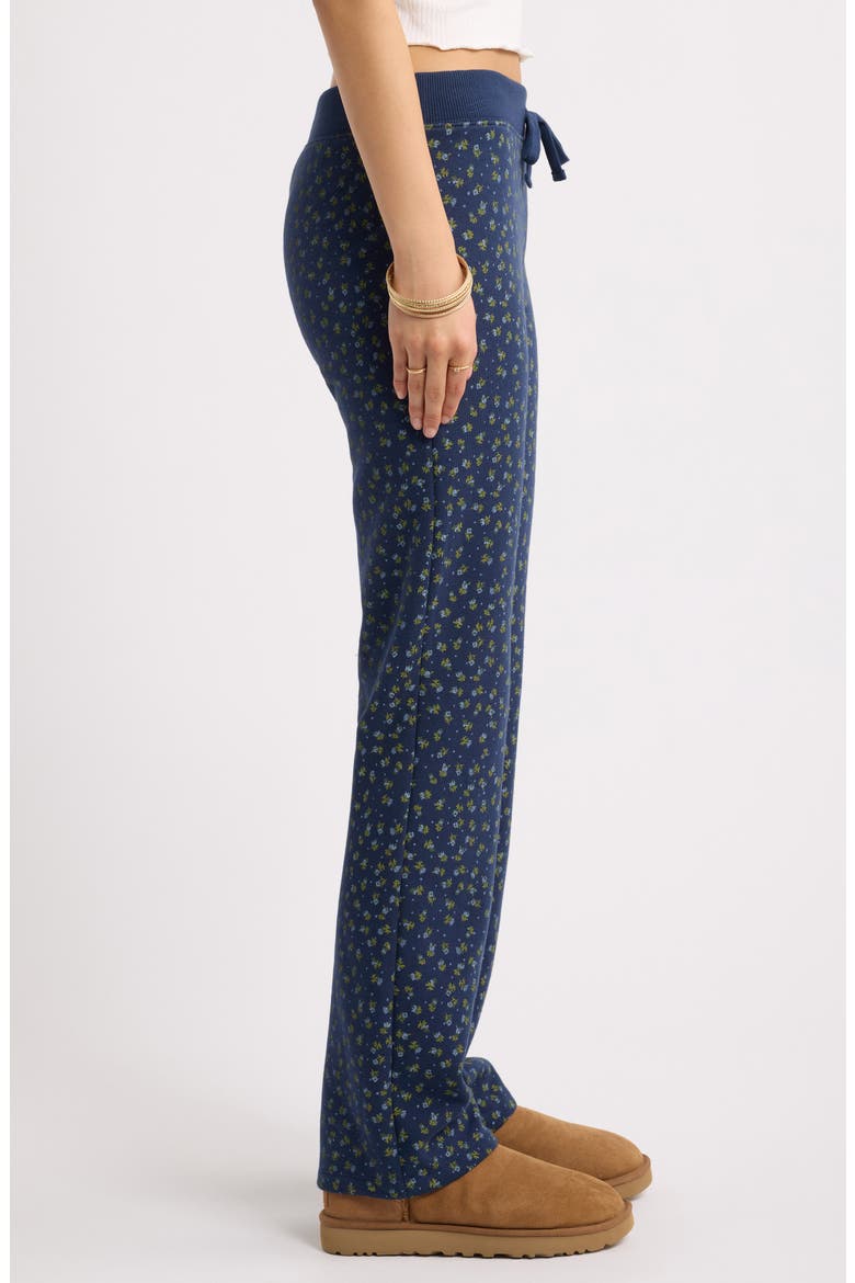 Slim Bootcut Pants, Alternate, color, NAVY- BLUE WILLOW ROSETTE