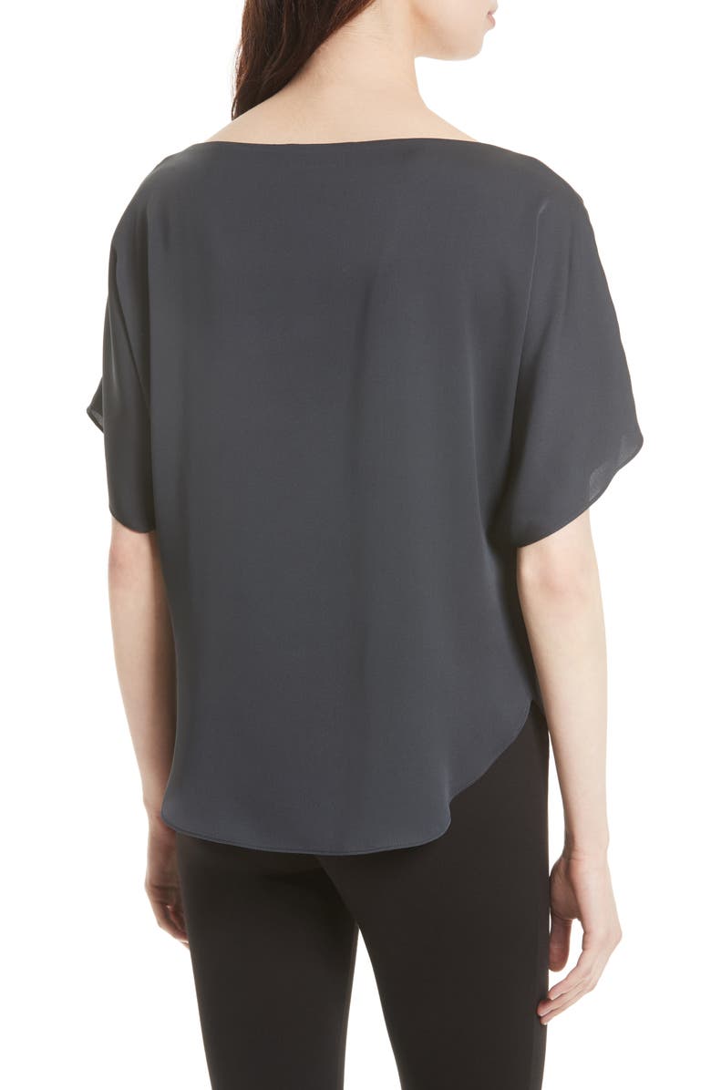 Milly Dolman Sleeve Stretch Silk Top, Alternate, color, 