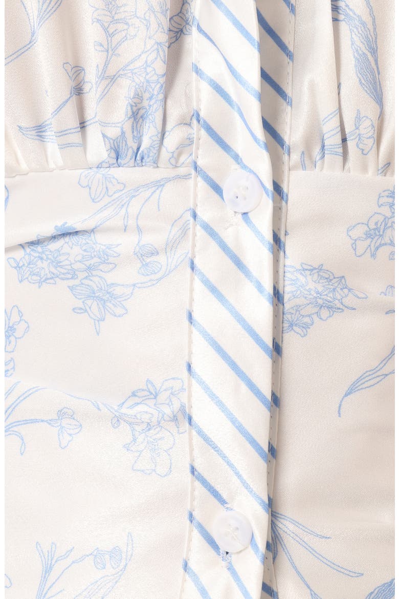 Leigha Floral & Stripe Shirtdress, Alternate, color, BLUE