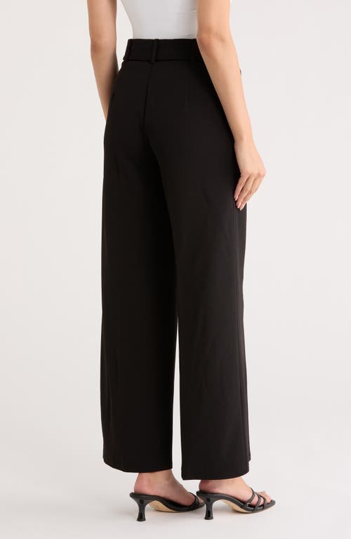 T Tahari Scuba Crepe Wide Leg Pants In Black