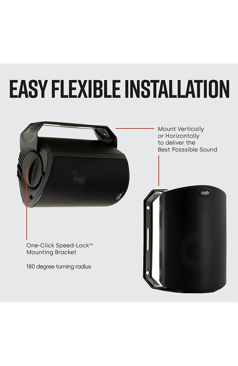 Polk Audio Atrium 8 All Weather Outdoor Loudspeakers - Pair, Alternate, color, Black